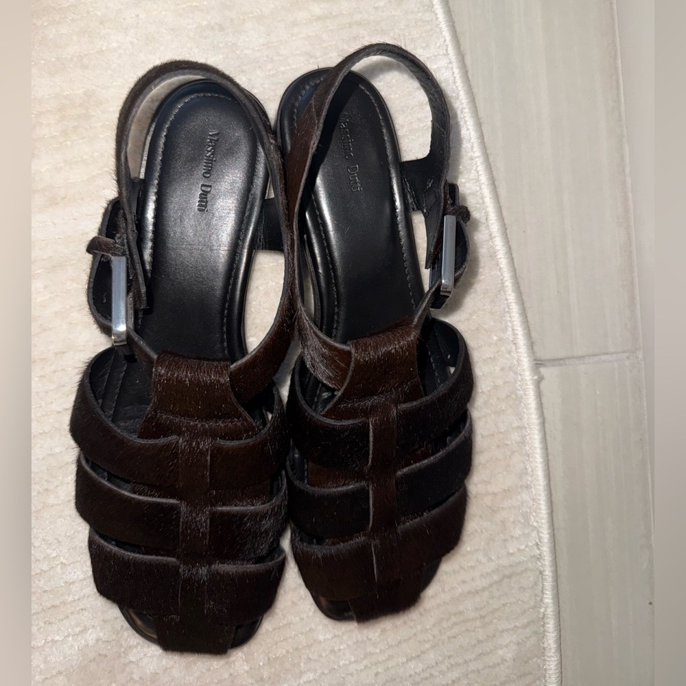 Massimo Dutti Fisherman Sandals,41, Brown Fur - Picture 8 of 17